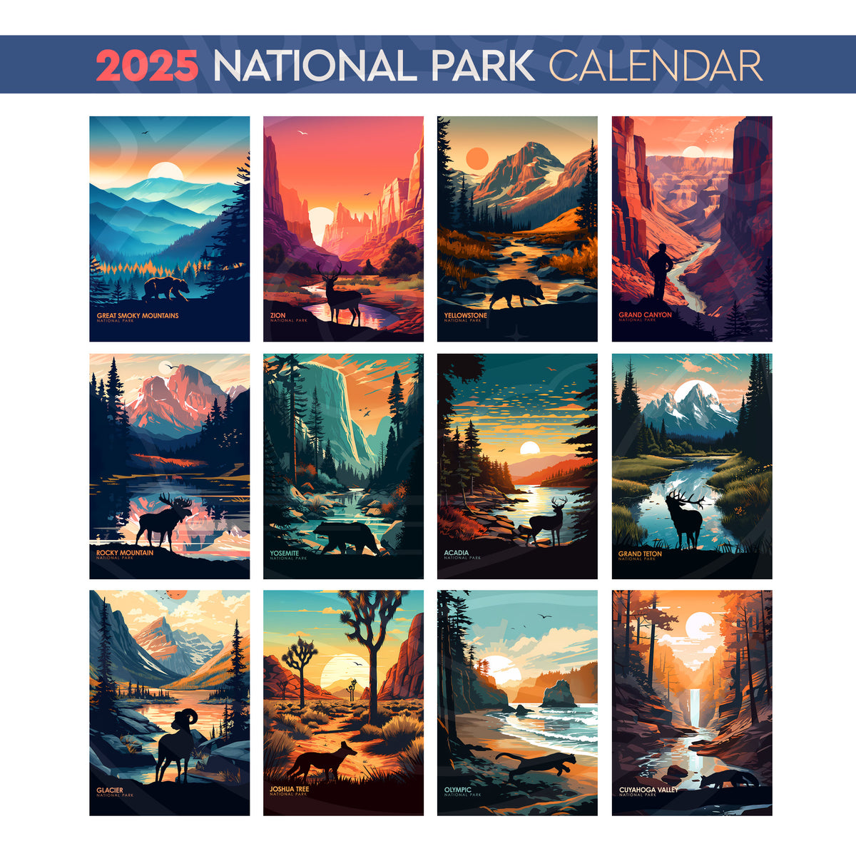 2025 Calendar of US National Parks – Studio Inception