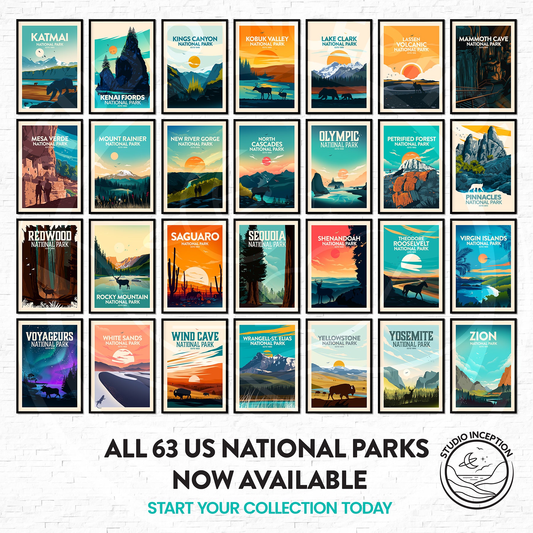 National Parks Vintage Postcards – Michigan Studio