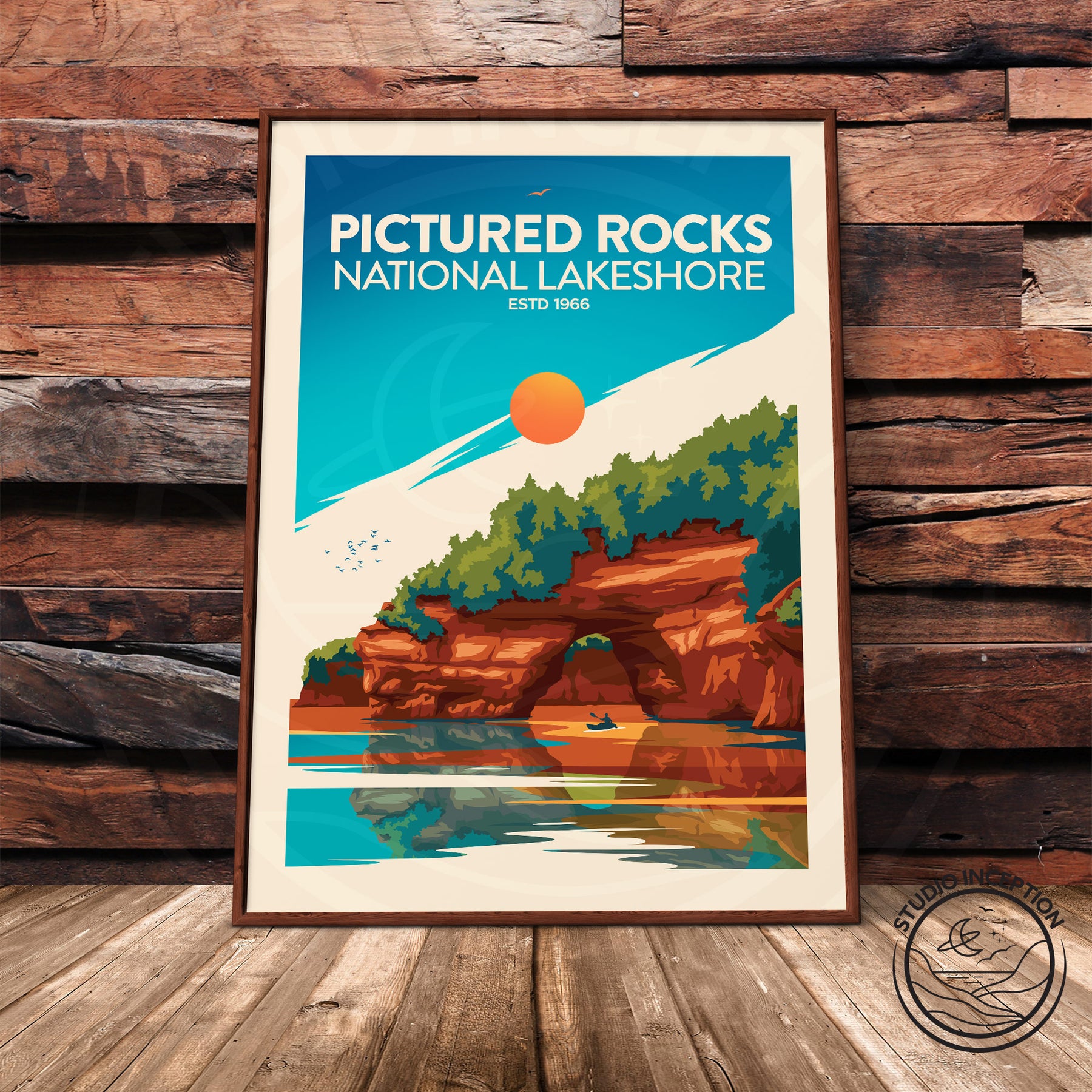 Pictured Rocks Traditional Style Print – Studio Inception